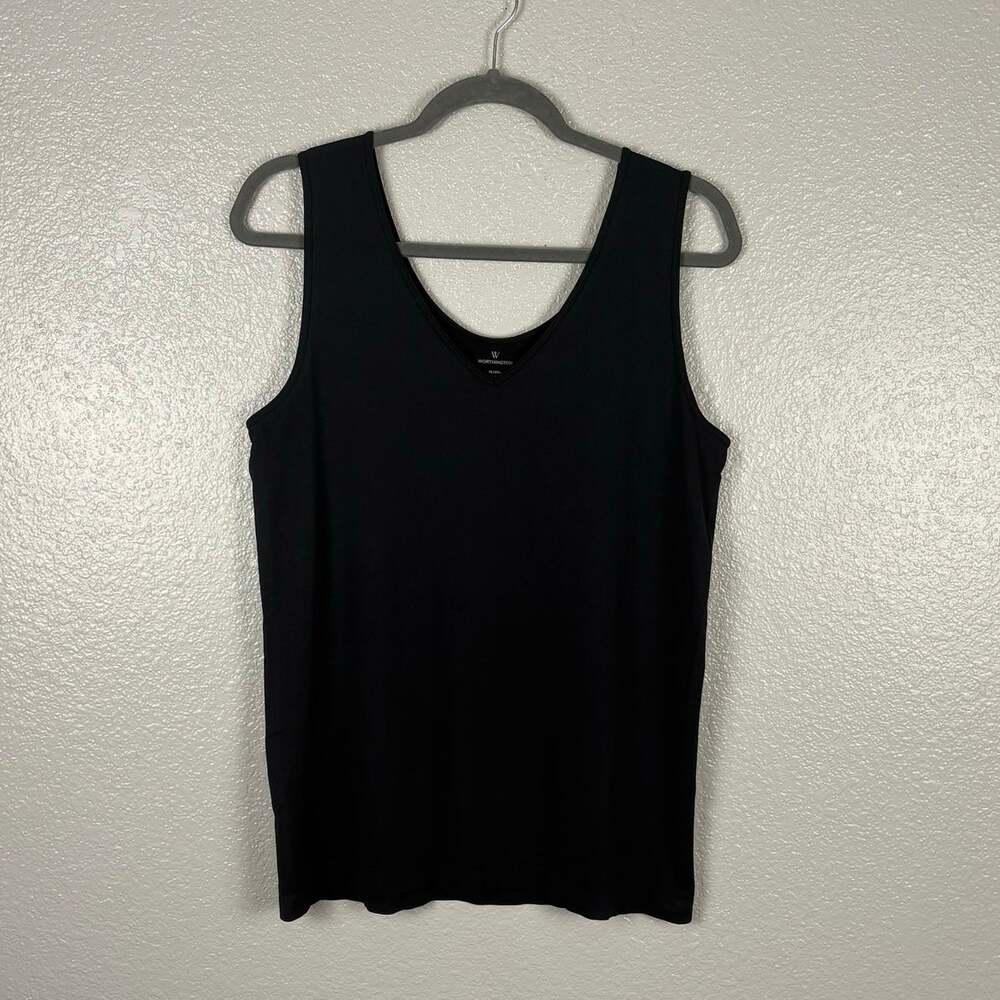 Worthington Size XL/2XL Black Sleeveless Lightweight V-Neck Tank Top Stretch